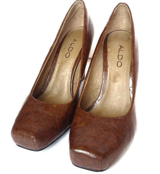 ALDO Square Toe Stacked Heel Pumps 7 37